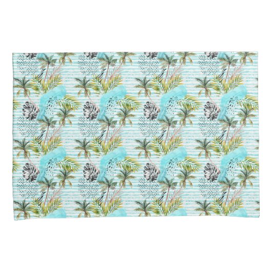 Abstraktes Watercolor-Palme-Muster Kissenbezug (Vorderseite-Rechts)