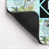 Abstraktes Watercolor-Palme-Muster Mousepad (Ecke)