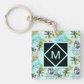 Abstraktes Watercolor-Palme-Muster Schlüsselanhänger (Vorderseite)