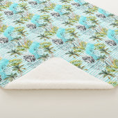 Abstraktes Watercolor-Palme-Muster Sherpadecke (3/4)