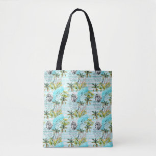 Abstraktes Watercolor-Palme-Muster Tasche