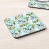 Abstraktes Watercolor-Palme-Muster Untersetzer (Linke Seite)