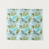 Abstraktes Watercolor-Palme-Muster Wandteppich (Vorderseite (Horizontal))