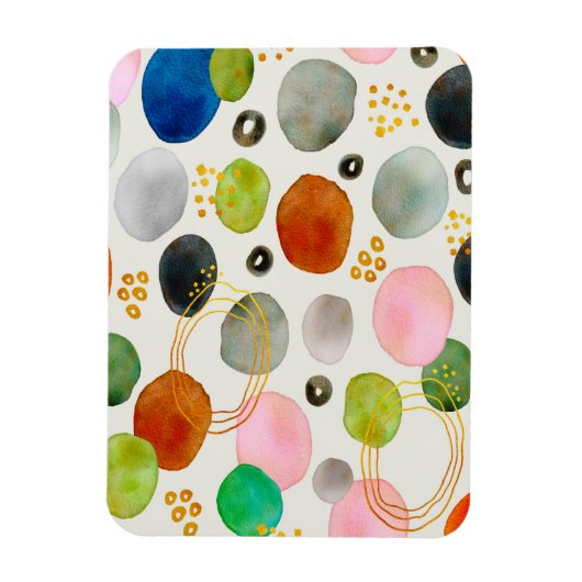 Abstraktes Watercolor Pebble Gold Glitzer Art Magnet (Vertikal)