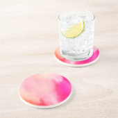 Abstraktes Watercolor-Rosa-korallenrotes orange Untersetzer (Seite)