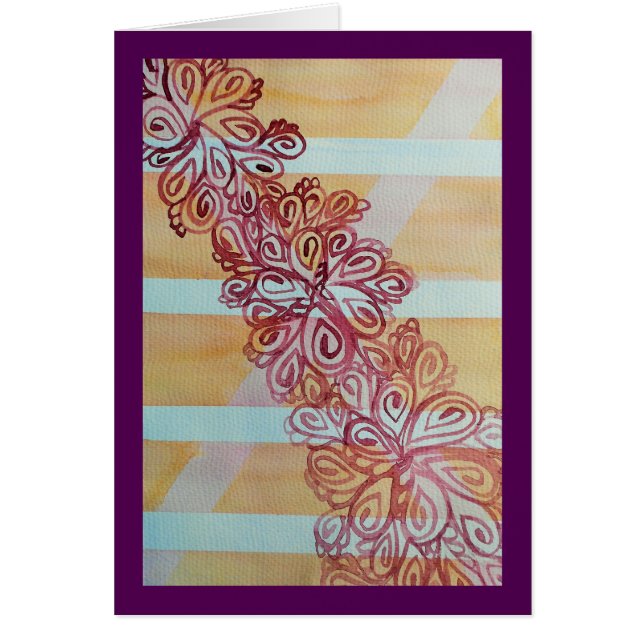 Abstraktes Watercolorgitter und -Pflanze (Vorne)