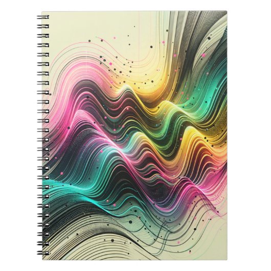 Abstraktes Wave Art Notebook Notizblock (Vorderseite)