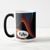Abstraktes Wave Liquid und Personalisierter Kaffee Verwandlungstasse (Links)