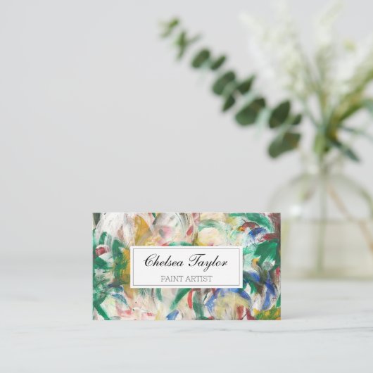 Abstraktes Wavy-berufliche Visitenkarte (Stehend Vorderseite)