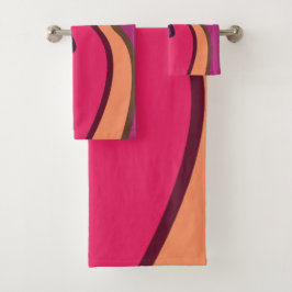 Abstraktes Wavy Blanket-Design Badhandtuch Set