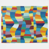 Abstraktes Wavy Color Patchwork 291020 Fleecedecke (Vorderseite (Horizontal))