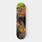 Abstraktes Wavy Holographic Iridescent Pattern Skateboard (Vorne)