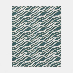 Abstraktes Wavy Lines Muster - Sherpa Blanket Fleecedecke