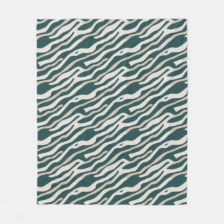 Abstraktes Wavy Lines Muster - Sherpa Blanket Fleecedecke