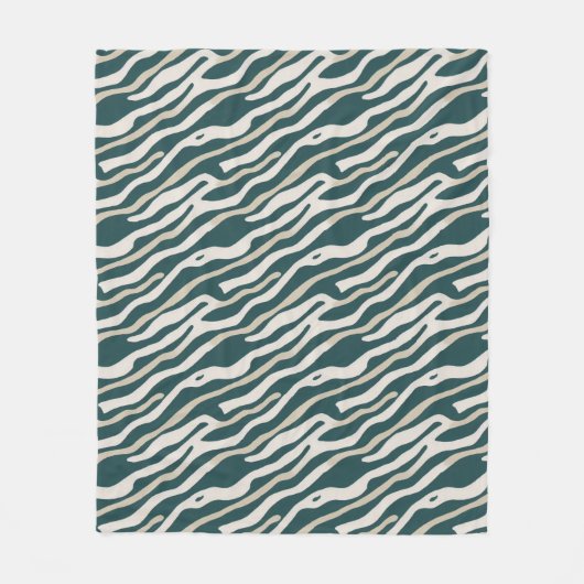 Abstraktes Wavy Lines Muster - Sherpa Blanket Fleecedecke (Vorderseite)
