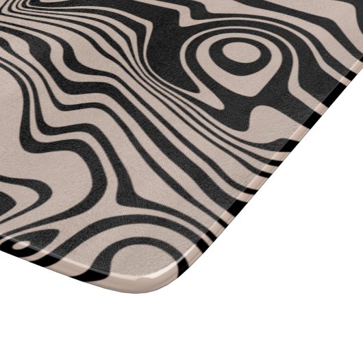 Abstraktes Wavy Strip Cutting Board Schneidebrett (Ecke)