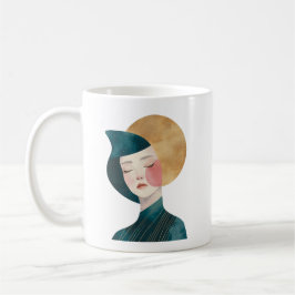 Abstraktes weibliches Design - Lady in blauer Tass Kaffeetasse