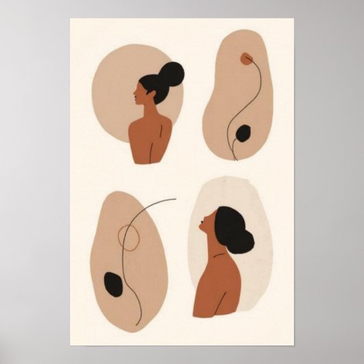 Abstraktes weibliches Portrait-Set | Moderne Fraue Poster (Vorne)