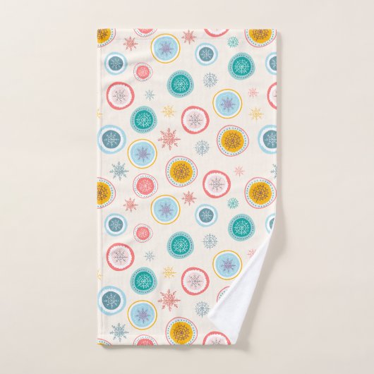 Abstraktes Weihnachts-Schneeflocken-Muster Badhandtuch Set (Handtuch)