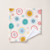 Abstraktes Weihnachts-Schneeflocken-Muster Badhandtuch Set (Waschlappen)