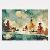 Abstraktes Weihnachtsbaum Set 2 Geschenkpapier Set (Vorderseite 3)
