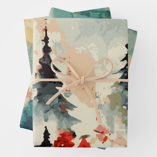 Abstraktes Weihnachtsbaum Set 2 Geschenkpapier Set (Beispiel)