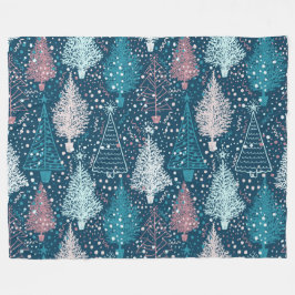Abstraktes Weihnachtsbaummuster Fleecedecke