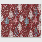 Abstraktes Weihnachtsbaummuster Geschenkpapier (Flach)