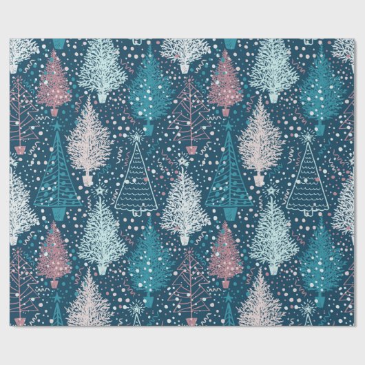 Abstraktes Weihnachtsbaummuster Geschenkpapier (Flach)