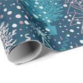 Abstraktes Weihnachtsbaummuster Geschenkpapier (Rolleneckpunkt)