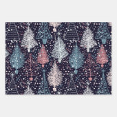 Abstraktes Weihnachtsbaummuster Geschenkpapier Set (Vorderseite 3)