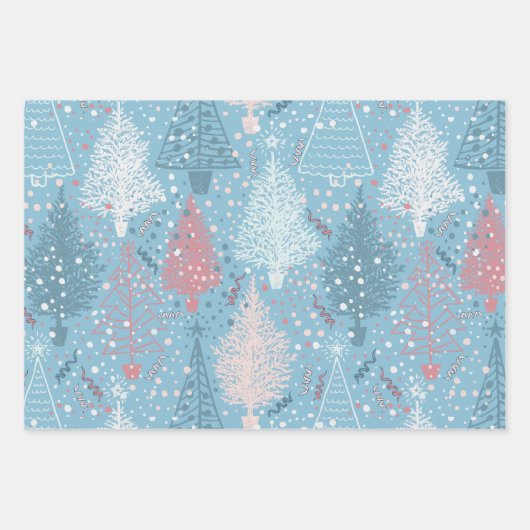 Abstraktes Weihnachtsbaummuster Geschenkpapier Set (Vorderseite 2)