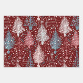 Abstraktes Weihnachtsbaummuster Geschenkpapier Set (Vorderseite)