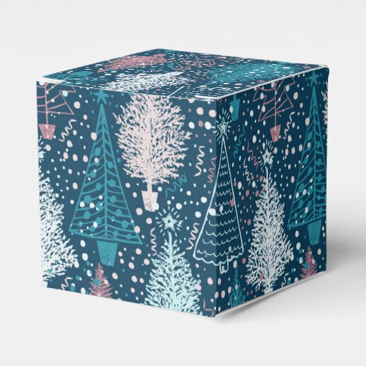 Abstraktes Weihnachtsbaummuster Geschenkschachtel (Vorderseite)