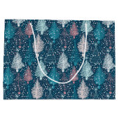 Abstraktes Weihnachtsbaummuster Große Geschenktüte (Rückseite)