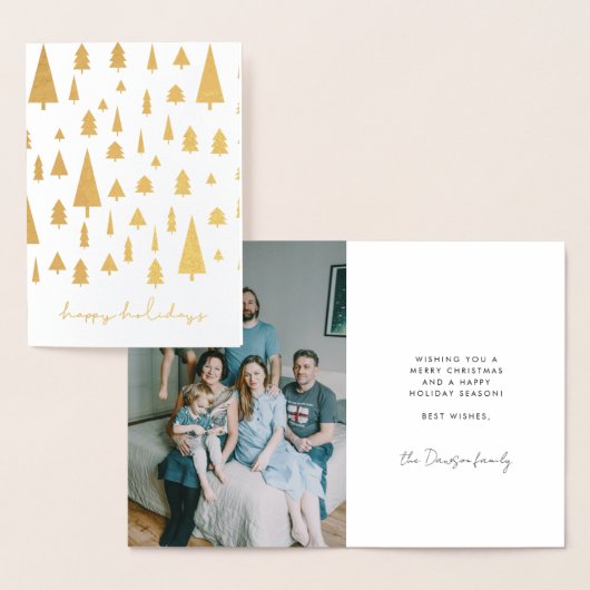 Abstraktes Weihnachtsbaummuster Happy Holidays Folienkarte (Anzeige)