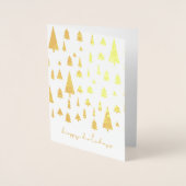 Abstraktes Weihnachtsbaummuster Happy Holidays Folienkarte (Vorderseite)