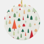 Abstraktes Weihnachtsbaummuster Keramik Ornament (Hinten)