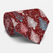 Abstraktes Weihnachtsbaummuster Krawatte (Gerollt)