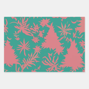 Abstraktes Weihnachtsbaumpapier Geschenkpapier Set