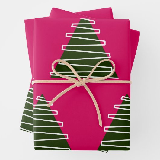 Abstraktes Weihnachtsbaumpapier Geschenkpapier Set (Beispiel)