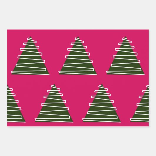 Abstraktes Weihnachtsbaumpapier Geschenkpapier Set (Vorderseite)