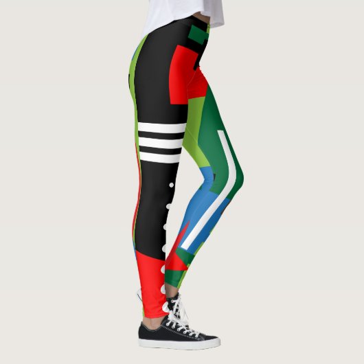 Abstraktes Weihnachtsdesign Leggings (Rechts)