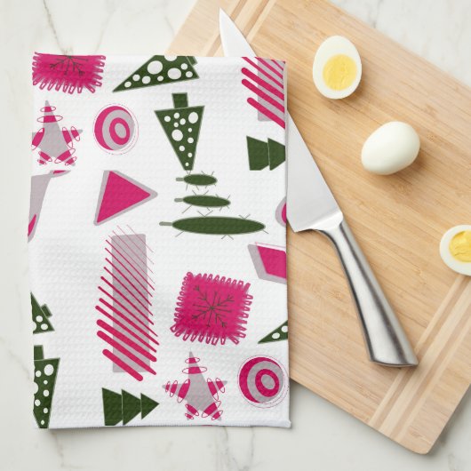 Abstraktes Weihnachtsküchentuch Geschirrtuch (Viertel Falte)