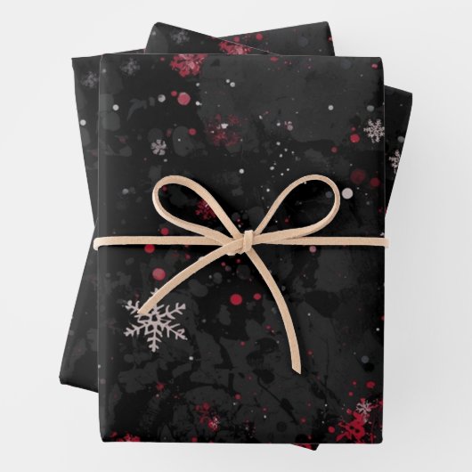 Abstraktes Weihnachtsmuster auf dramatischen Schwa Geschenkpapier Set (Beispiel)