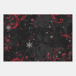 Abstraktes Weihnachtsmuster auf dramatischen Schwa Geschenkpapier Set