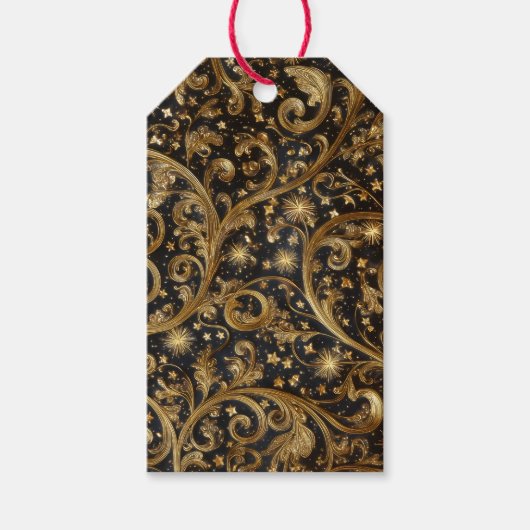 Abstraktes Weihnachtsmuster Geschenkanhänger (Vorderseite)