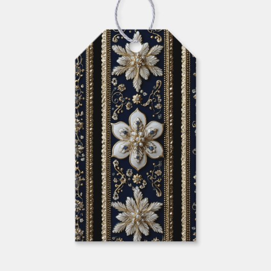 Abstraktes Weihnachtsmuster Geschenkanhänger (Vorderseite)