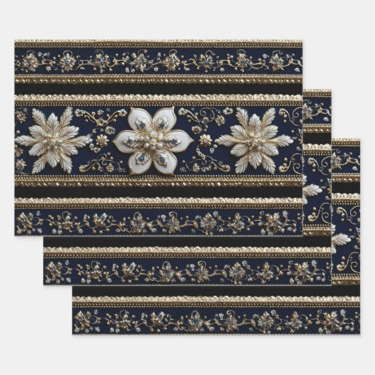 Abstraktes Weihnachtsmuster Geschenkpapier Set (Set)