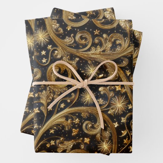 Abstraktes Weihnachtsmuster Geschenkpapier Set (Beispiel)